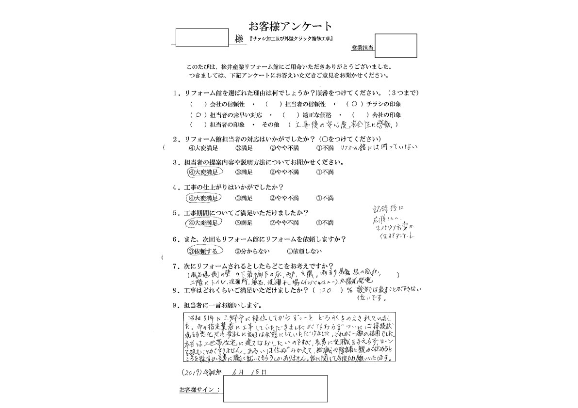 信頼感がありました！
