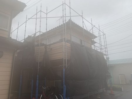 足場と台風養生 松井産業