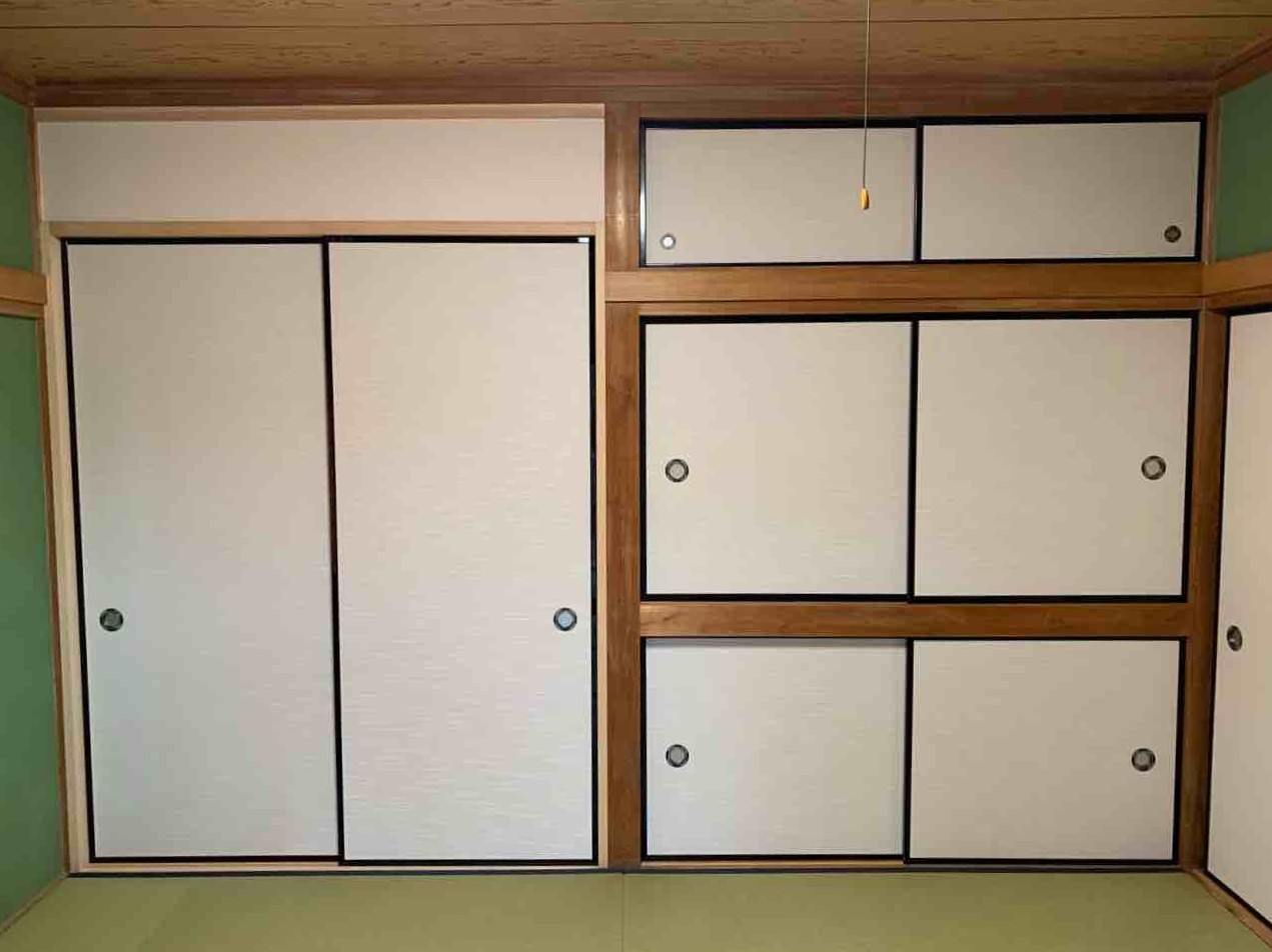 【埼玉県三郷市】O様邸和室床の間から収納へ変更工事、裏面洗濯機置き場作成、襖張替が完了しました。
