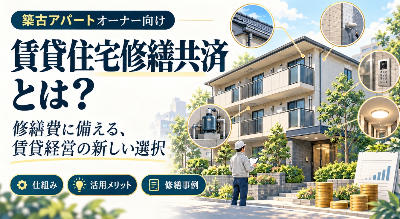 【築年数を重ねた賃貸棟の家主向け】修繕共済の基礎解説｜損金処理のからくりと給付事例から導き出す資産防衛の要点